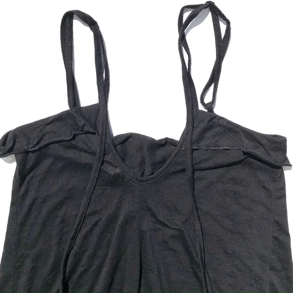 Silence + Noise Tank Top Women Small Spaghetti Strap Sleeveless Black Lace Print - Picture 7 of 11